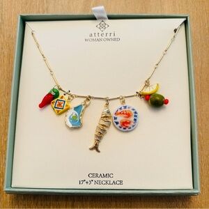 Amalfi themed Ceramic Charm Necklace